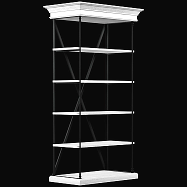 Parisian Cornice Single Shelving | Elegant Organizational Solution 3D model image 1 