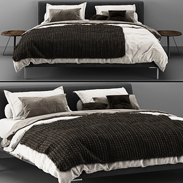 Sleek Picasso Bed 3D model image 1 