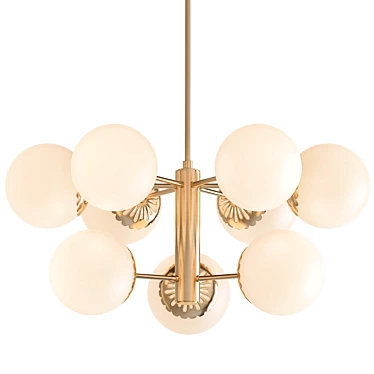 Paige Opal Glass Brass Chandelier 3D model image 1 