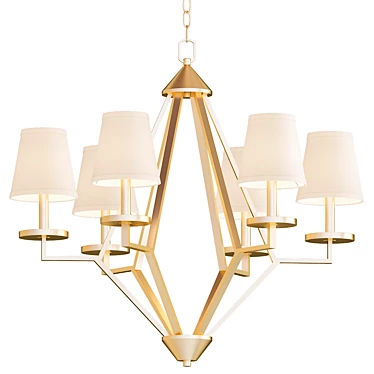 Elegant 6-Light Gold Chandelier 3D model image 1 