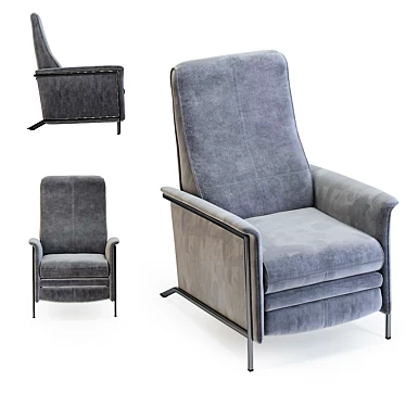 Velvet Gray Relax Chair 3D model image 1 