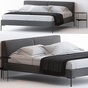 Elegant CHARLES Bed & FORMICHE Table 3D model image 1 