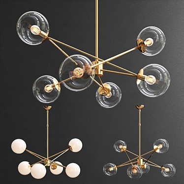 Elegant Turenne Chandelier: Dynamic Illumination 3D model image 1 