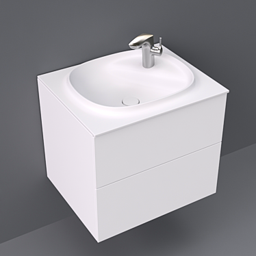 600x505x525 Drawers & Basin 3D model image 1 