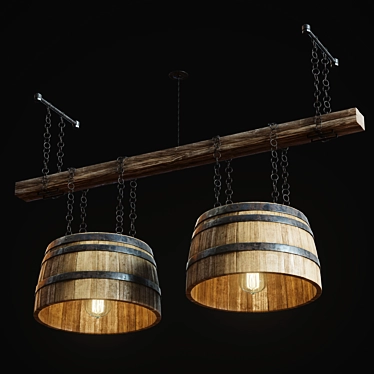 Title: Artisan Barrel Lamp 3D model image 1 