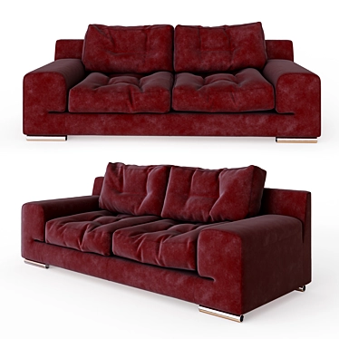 Modern 3-Seater Sofa, 226cm Width 3D model image 1 