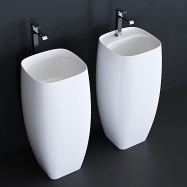 Alice Ceramica Nur Washbasin: Elegant Freestanding Design 3D model image 1 