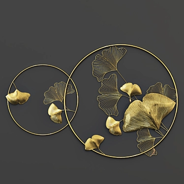 Ginkgo Bilo Metal Wall Art 3D model image 1 