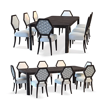 GEODE Gem Set: Dining Table & Side Chair 3D model image 1 