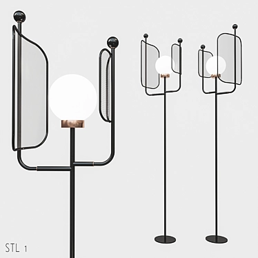 Elegant Papilio Floor Lamp 3D model image 1 