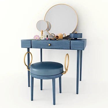 Elegant Blue Rose Selavy Dressing Table 3D model image 1 