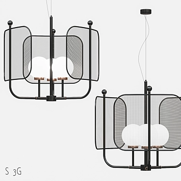 Graceful Illumination: Masiero Papilio S Chandelier 3D model image 1 