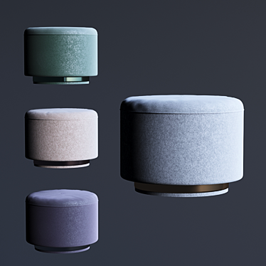 Cozy Nest Pouf Set 3D model image 1 