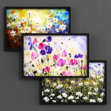 Modern Style Flower Collection - 700mm x 450mm 3D model image 1 