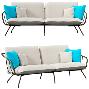 Nansa Garden Sofa: Sleek Steel Design 3D model image 1 