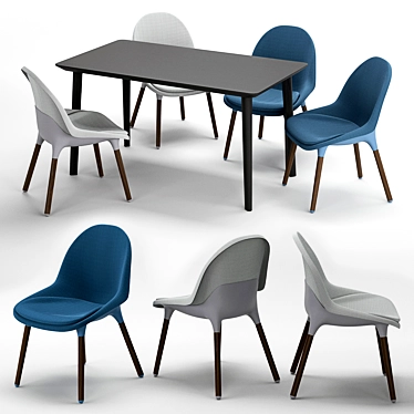 Elegant IKEA Set: BALTSAR Chair & LISABO Dining Table 3D model image 1 