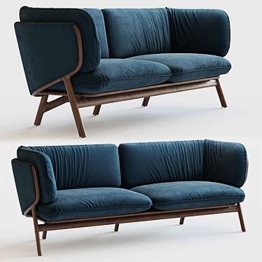 Stanley Wide 2 Seat Sofa: Sleek Design, Ultimate Comfort 3D model image 1 
