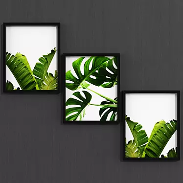 Leaves Collection - Modern Artwork (400 x 500 mm)  Contemporary Nature Paintings 3D model image 1 