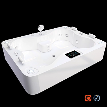 Luxury Spa Jet Hot Tub 3D model image 1 