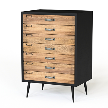 SOL Cabinet: Rustic Charm and Functionality 3D model image 1 