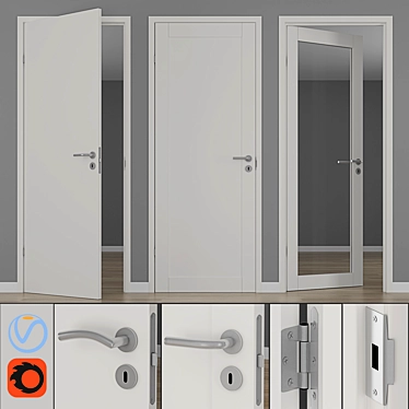 Modern Easy GW 01L Interior Door 3D model image 1 