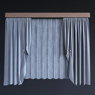 Sleek Window Drapes 3D model image 1 