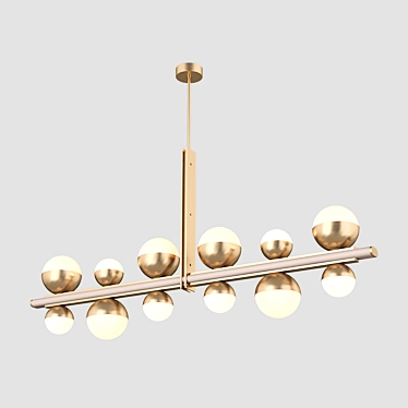 Elegant Leather and Metal Pendant 3D model image 1 