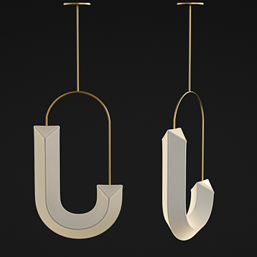 Sleek Design Hook Loop Pendant 3D model image 1 