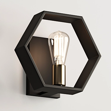Contemporary Hexagon Wall Light 3D model image 1 