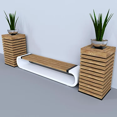 Modern Style Bench 3D model image 1 