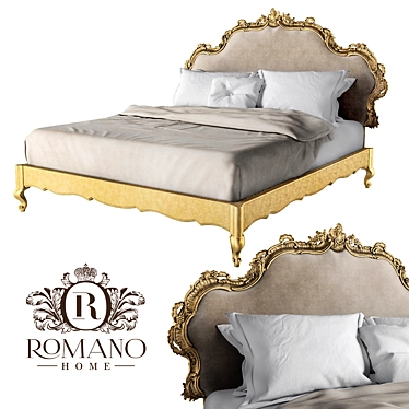 Handcrafted Josephine Bed by Romano Home 3D model image 1 