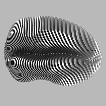 Sculpted Lips: Aluminum and Plaster Wall Decor 3D model image 1 