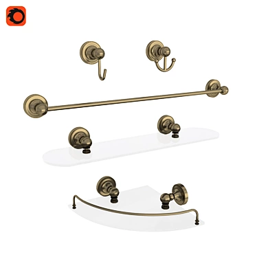 Retro Elegance: OM Fixsen Antik Bath Accessories 3D model image 1 