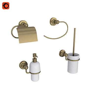 Classic Elegance: OM Fixsen Antik Bathroom Accessories 3D model image 1 