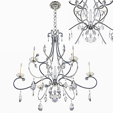 Elegant Montmartre Chandelier Sparkles 3D model image 1 