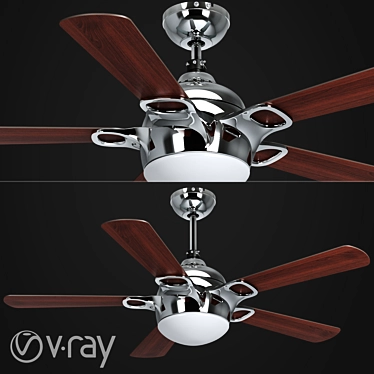 Hazel Electric Ceiling Fan: Cool Breezes Await 3D model image 1 