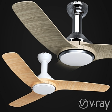 Cool Breeze: Wilma Electric Ceiling Fan 3D model image 1 