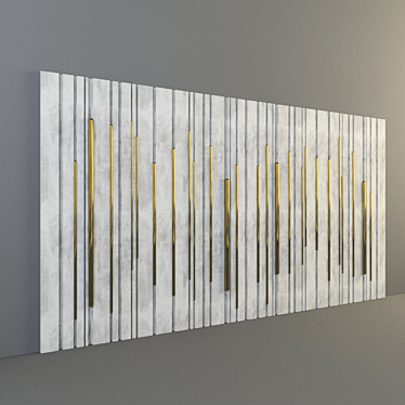 Golden Metallic Concrete Wall Panel 3D model image 1 