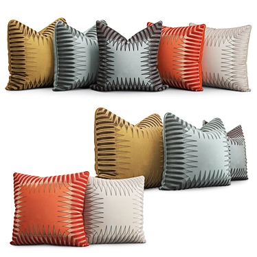 Luxury Canasta Embroidered Pillows Set 3D model image 1 