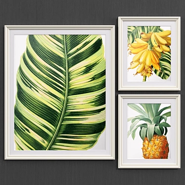 Contemporary Art Collection: Set of 3 Paintings 3D model image 1 