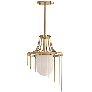 Elegant Aged Brass Pendant Light 3D model image 1 