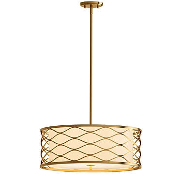 Elegant Solei 5-Light Pendant 3D model image 1 