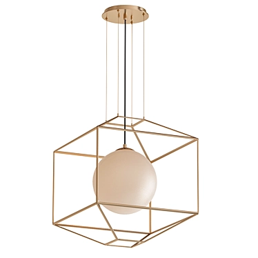 Elegant Gold Leaf Pendant Light 3D model image 1 