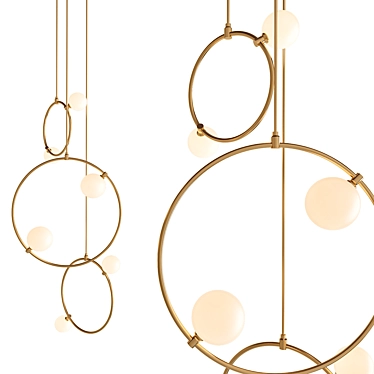 Elegant Drops Pendant Light 3D model image 1 