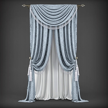 Classic Style Curtains 3D model image 1 