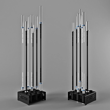 Steel Grip Rack: Efficient Storage for 9 Bars 3D model image 1 
