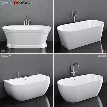 Ravak  Freestanding Bathtub Set - The Perfect Bath Experience 3D model image 1 