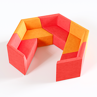 Origami 5-Seater Modular Sofa 3D model image 1 