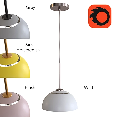 Sleek Adjustable Metal Pendant 3D model image 1 