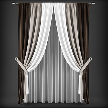 Modern Style Curtains 3D model image 1 